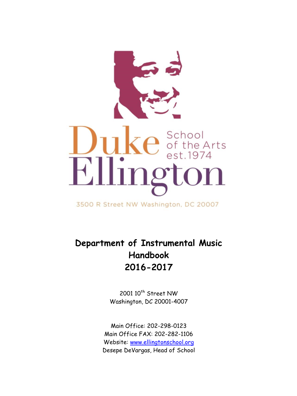 Department of Instrumental Music Handbook 2016-2017