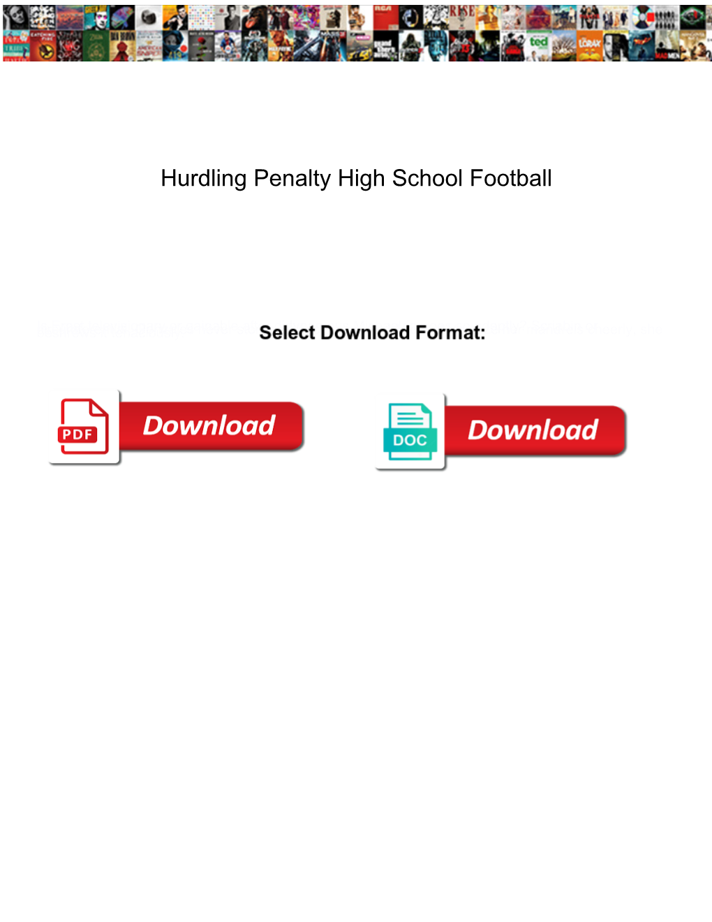 Hurdling Penalty High School Football