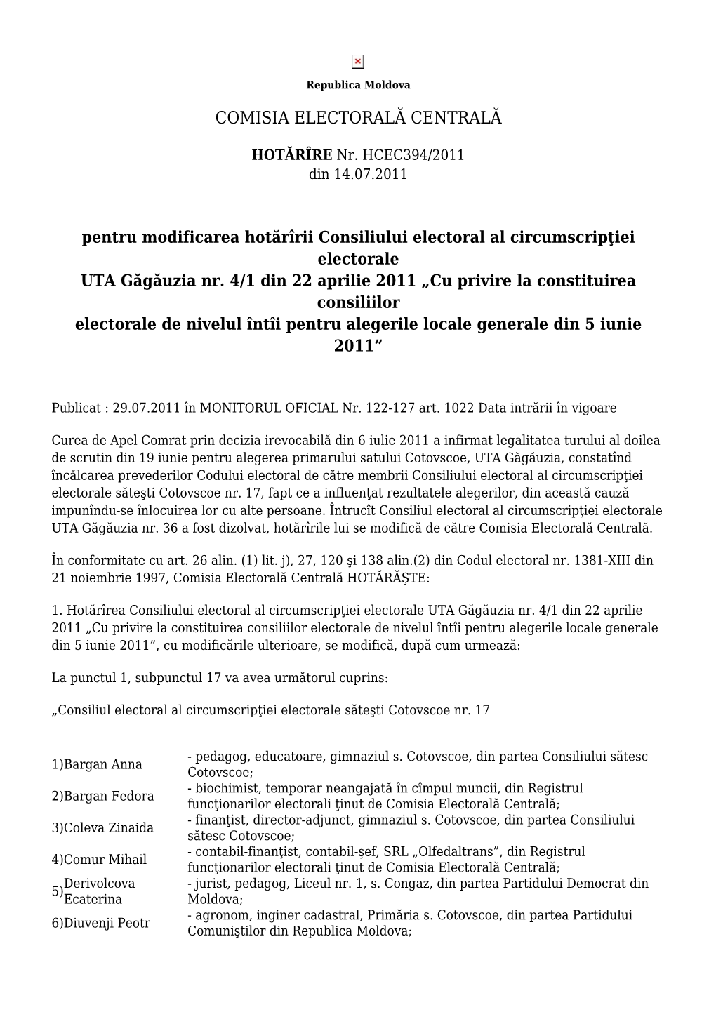 Comisia Electorală Centrală