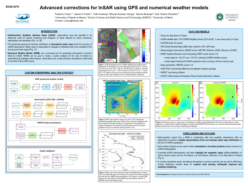 Advanced Corrections for Insar Using GPS and Numerical Weather Models
