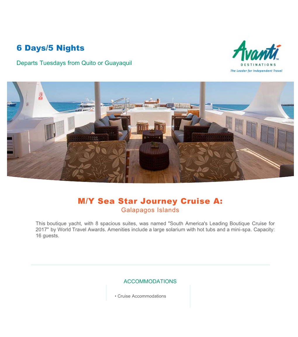 M/Y Sea Star Journey Cruise a · Avanti Destinations