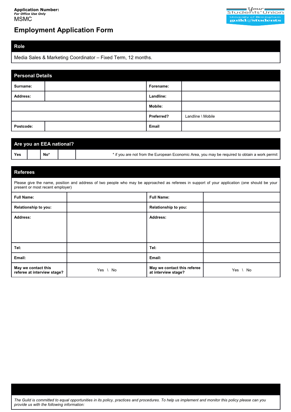 Employment Application Form s9