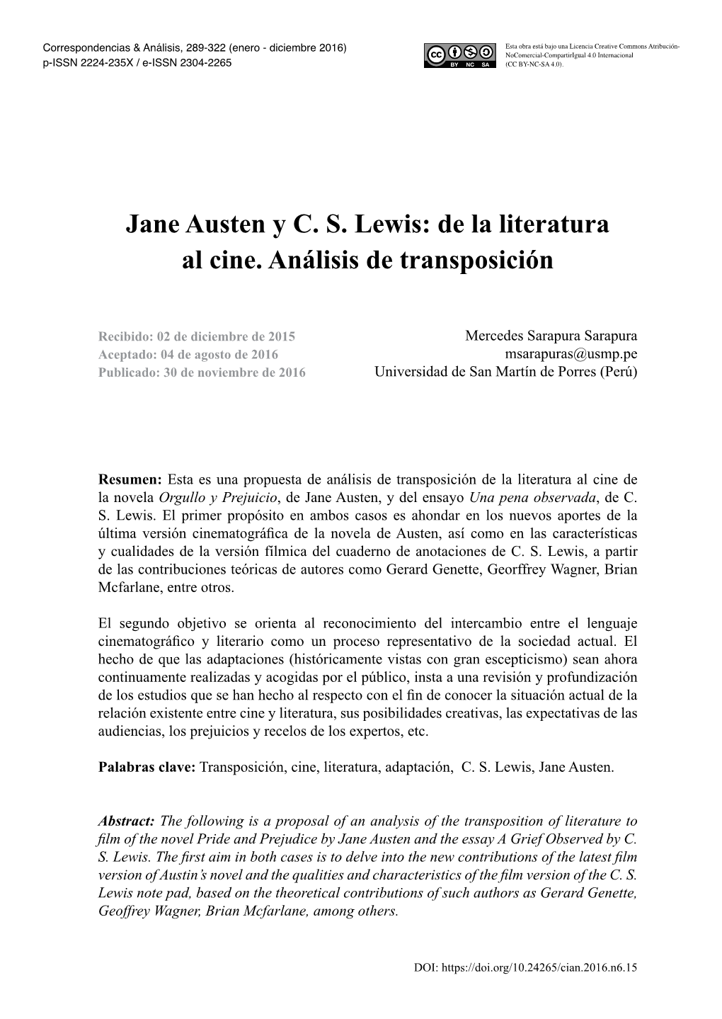 Jane Austen Y CS Lewis