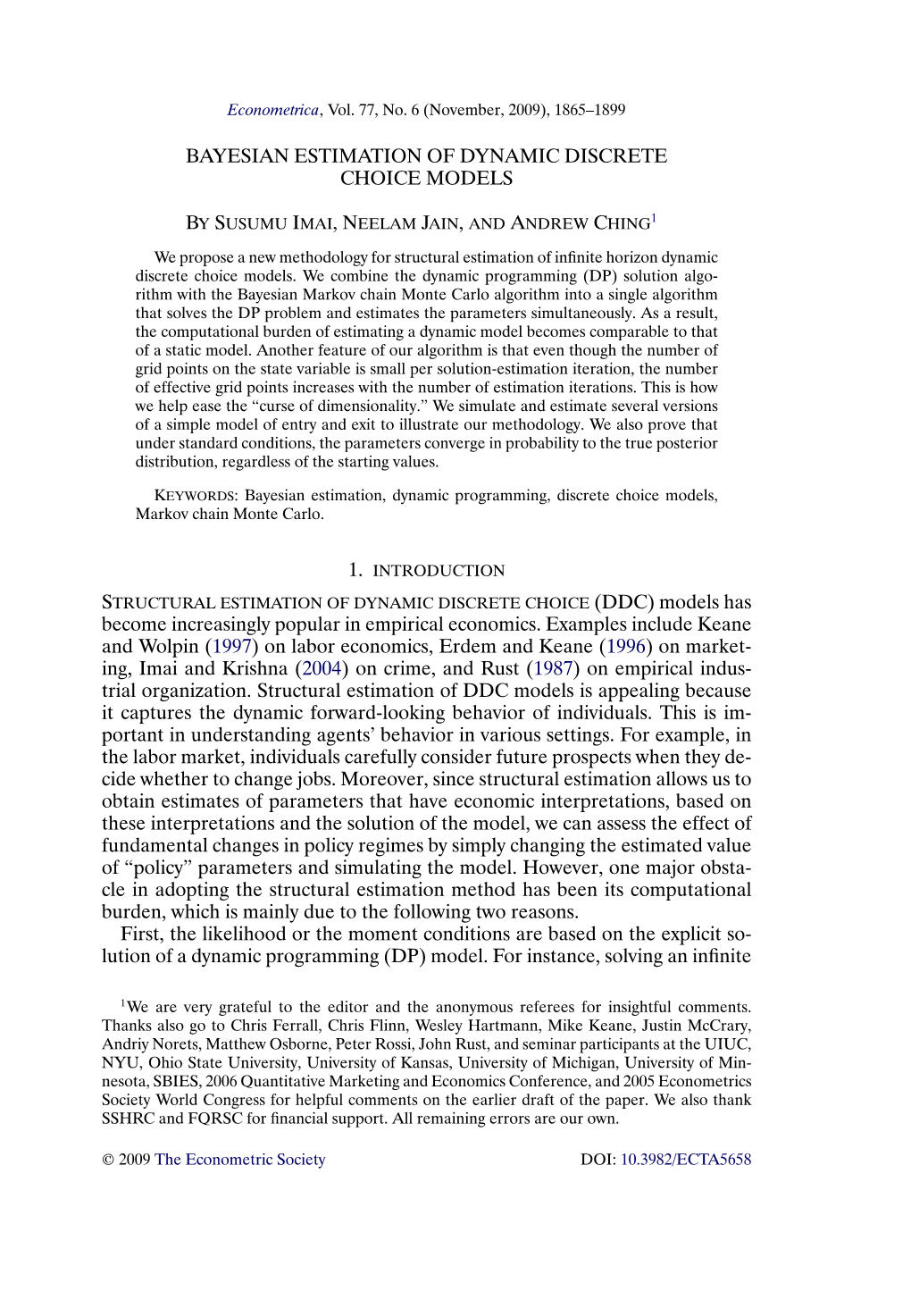 Bayesian Estimation of Dynamic Discrete Choice Models