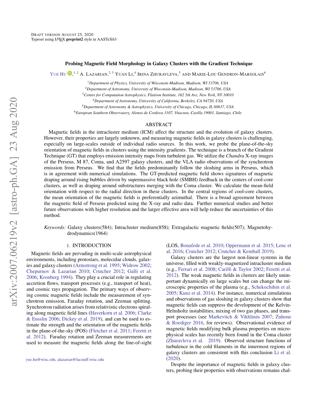 Arxiv:2007.06219V2 [Astro-Ph.GA] 23 Aug 2020