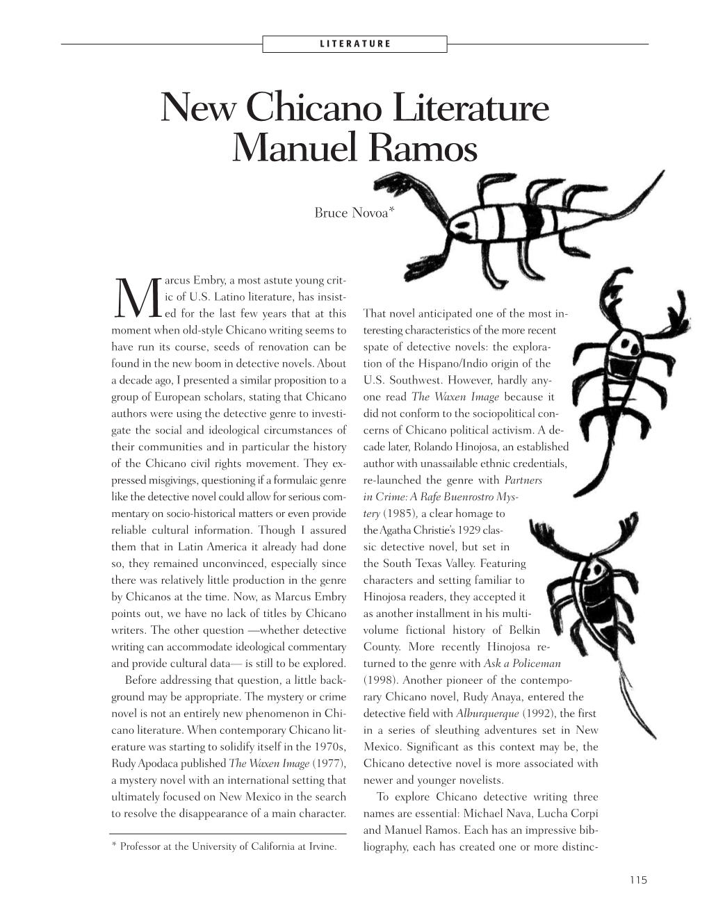 New Chicano Literature Manuel Ramos