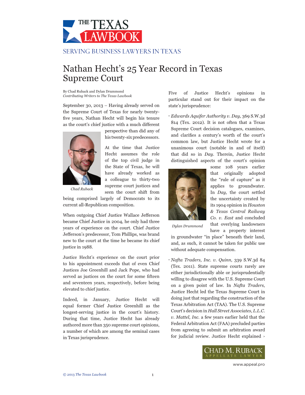 Nathan Hecht's 25 Year Record in Texas Supreme Court