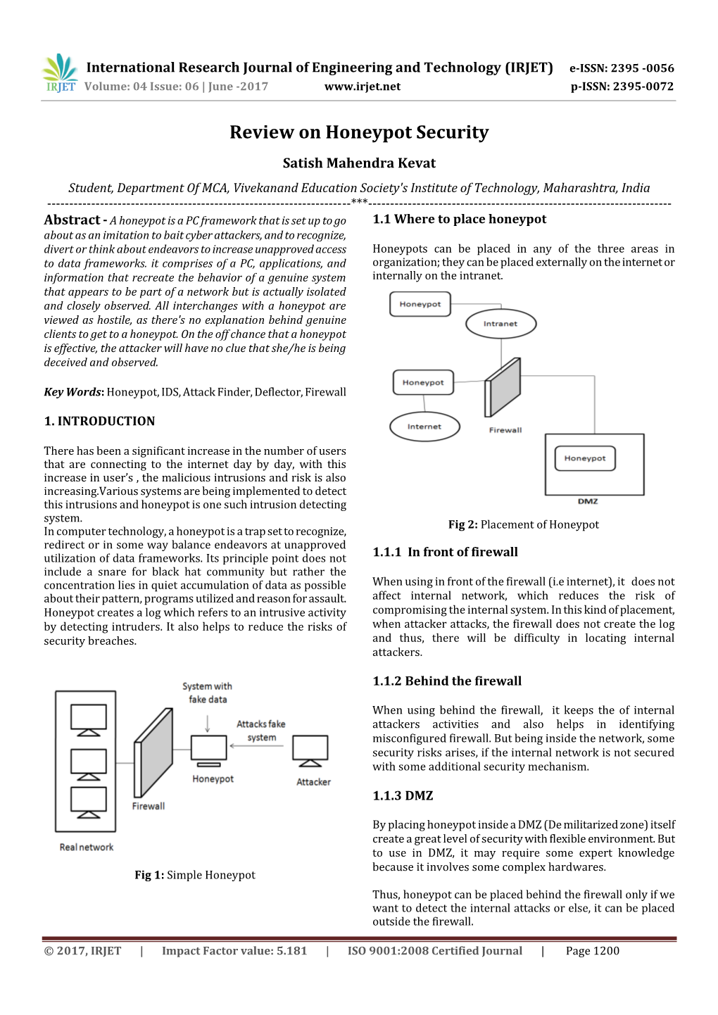 Review on Honeypot Security