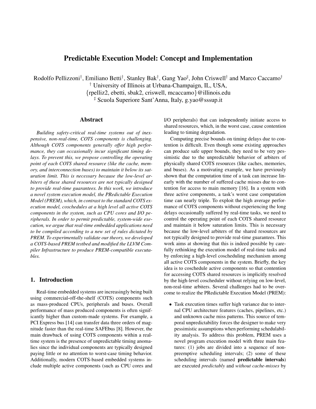 Predictable Execution Model: Concept and Implementation