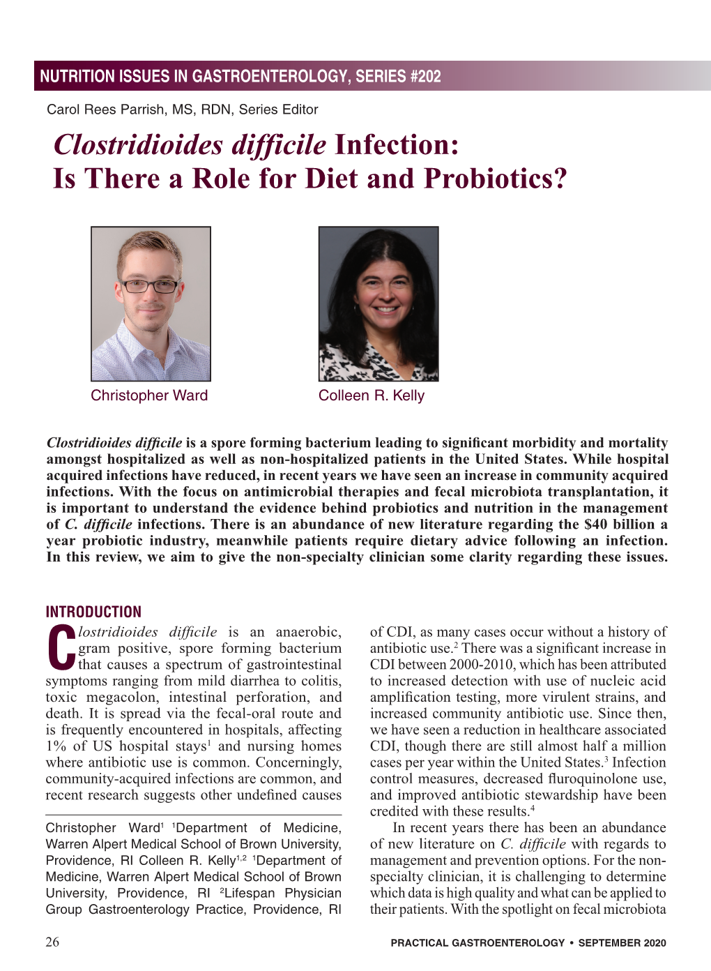 Clostridioides Difficile Infection: Is There a Role for Diet and Probiotics?