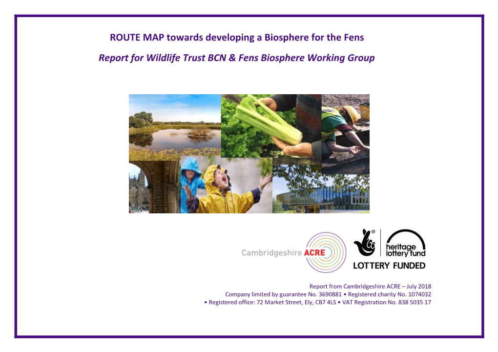 Report for Wildlife Trust BCN & Fens Biosphere Working Group ROUTE