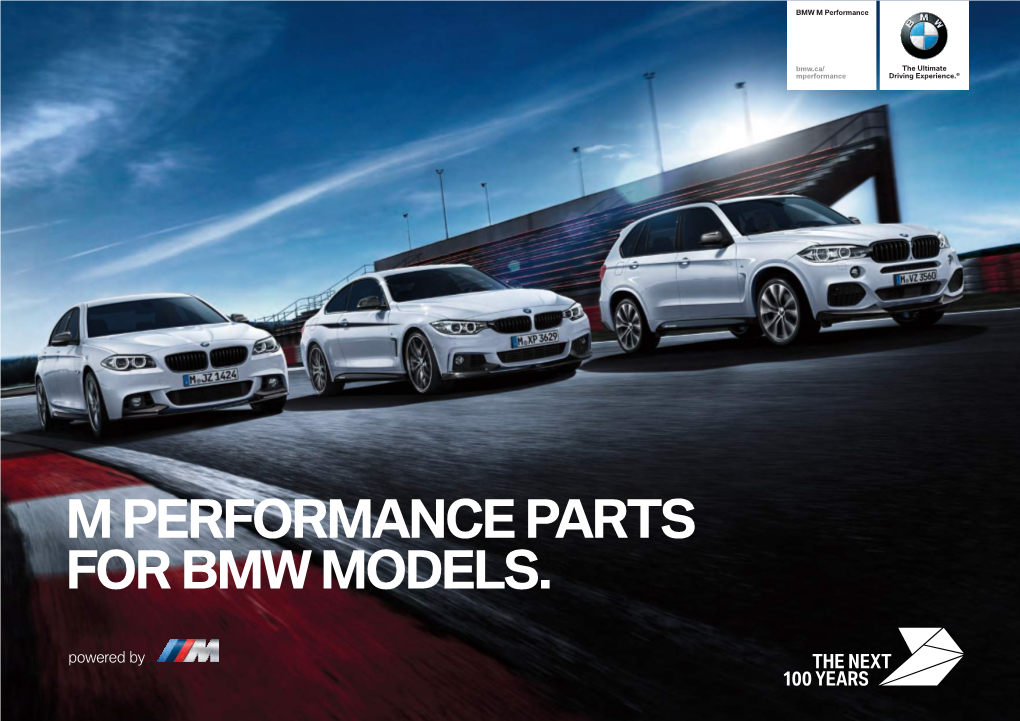 M PERFORMANCE PARTS for BMW MODELS. Text: EAL Page: Klapper2 Images: DIN Text: EAL Page: U2 Images: DIN Text: EAL Page: 3 Images: DIN