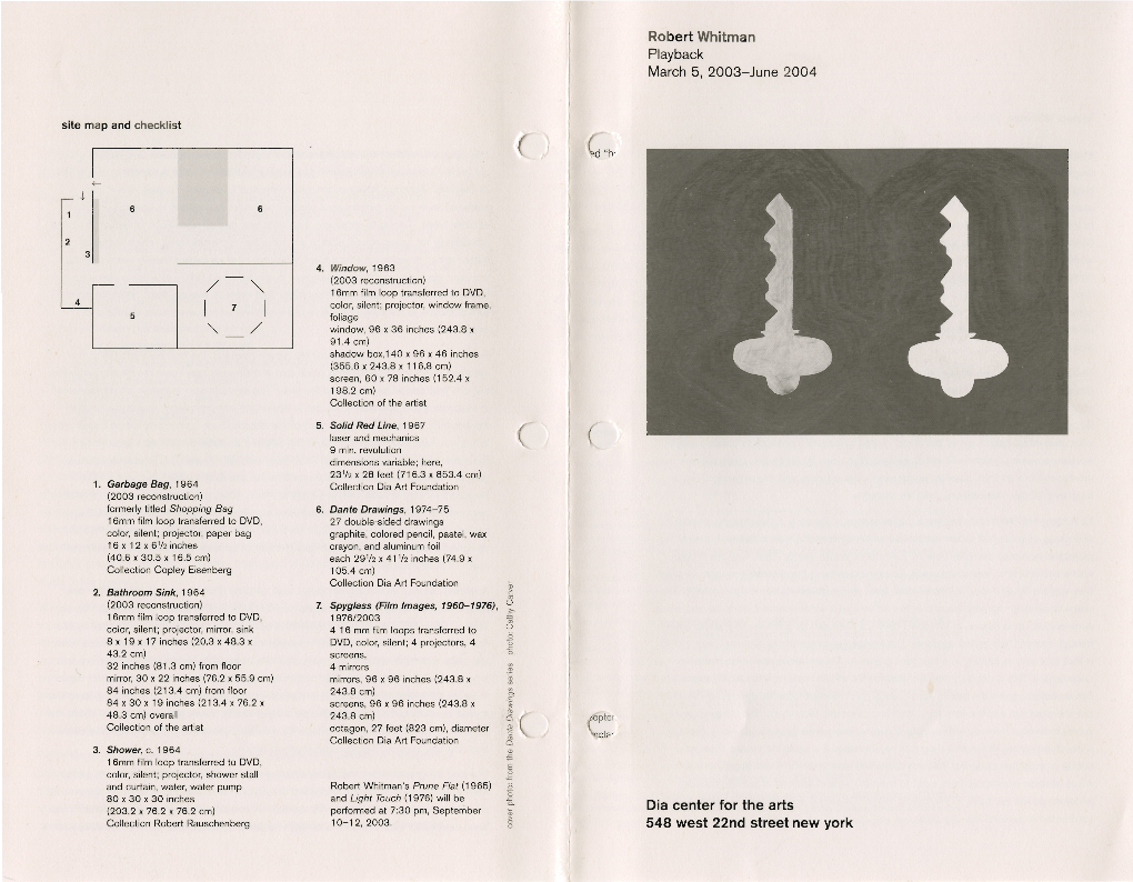 Exhibition Brochure, Robert Whitman, Playback.Pdf