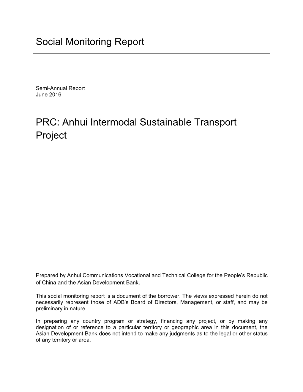 Anhui Intermodal Sustainable Transport Project