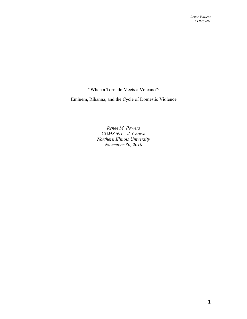 “When a Tornado Meets a Volcano”: Eminem, Rihanna, and the Cycle of Domestic Violence