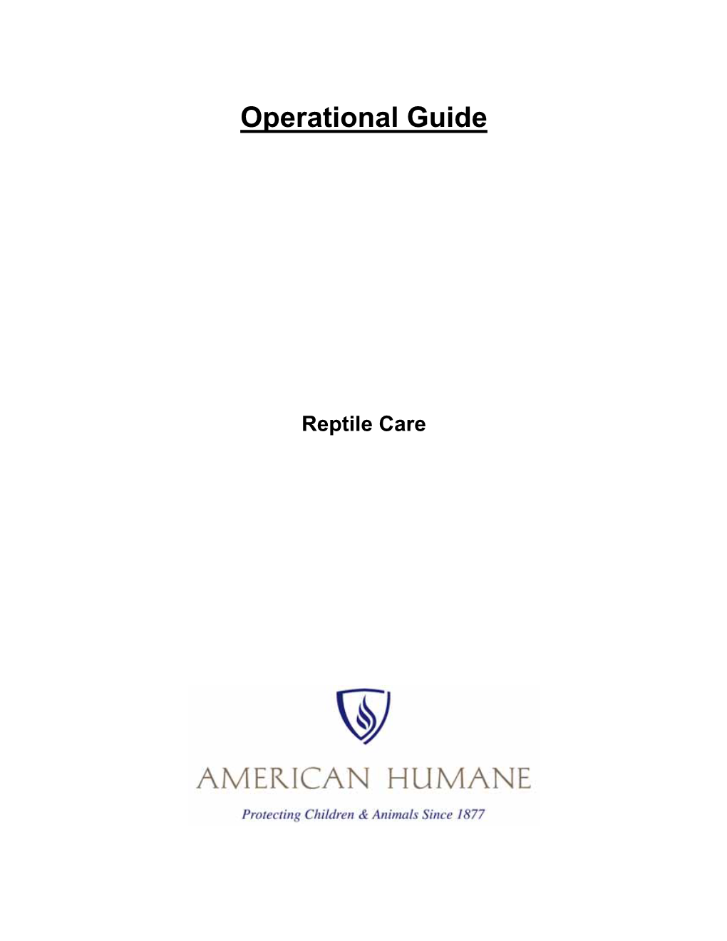 Operational Guide for Reptile Care