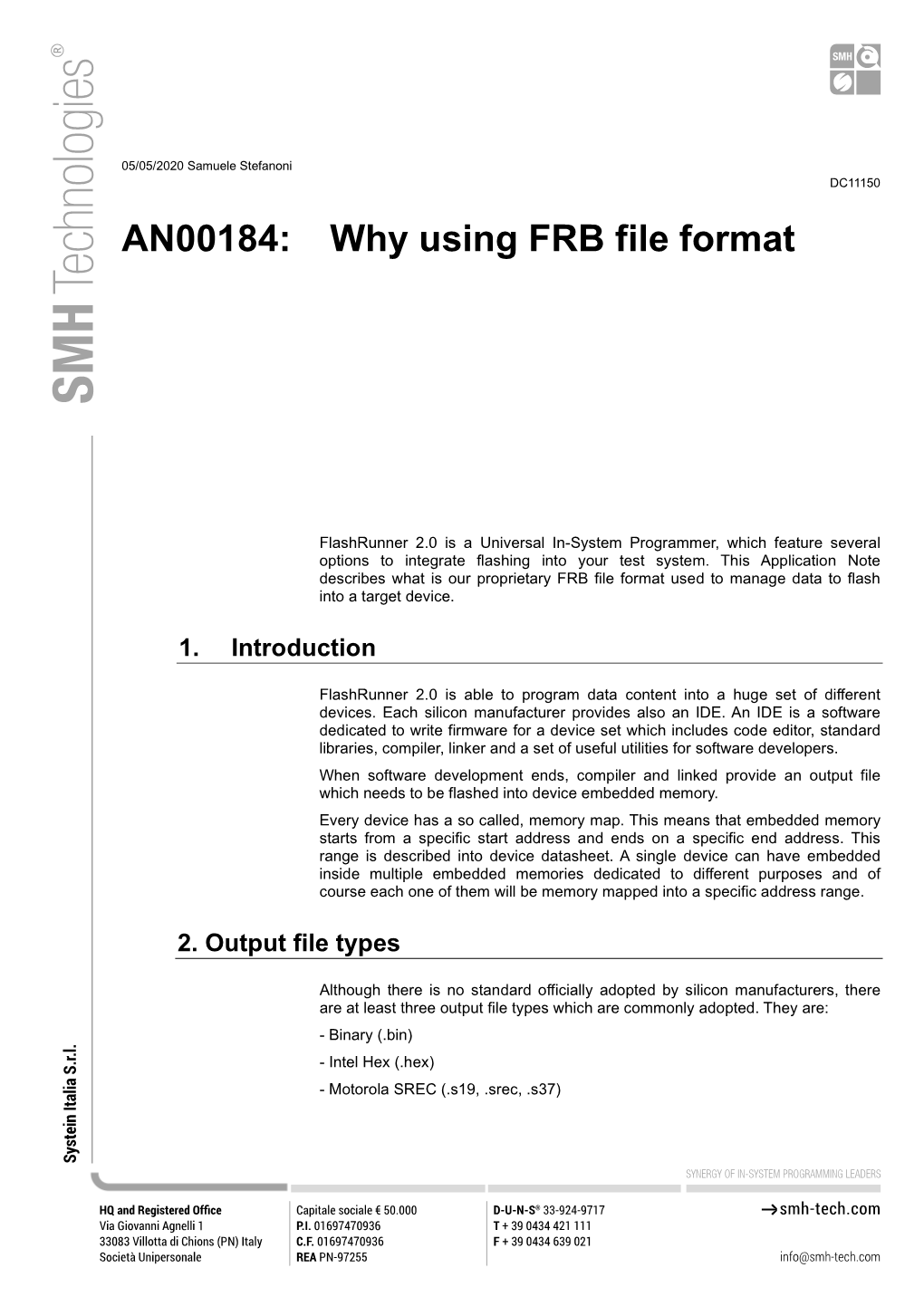 AN00184: Why Using FRB File Format