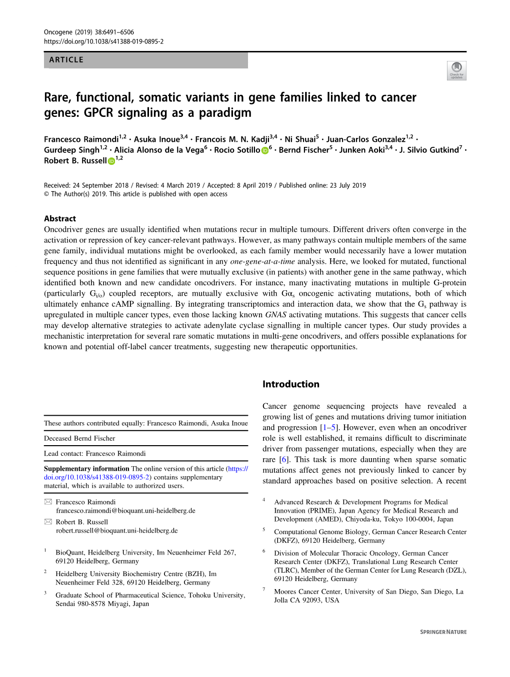 GPCR Signaling As a Paradigm