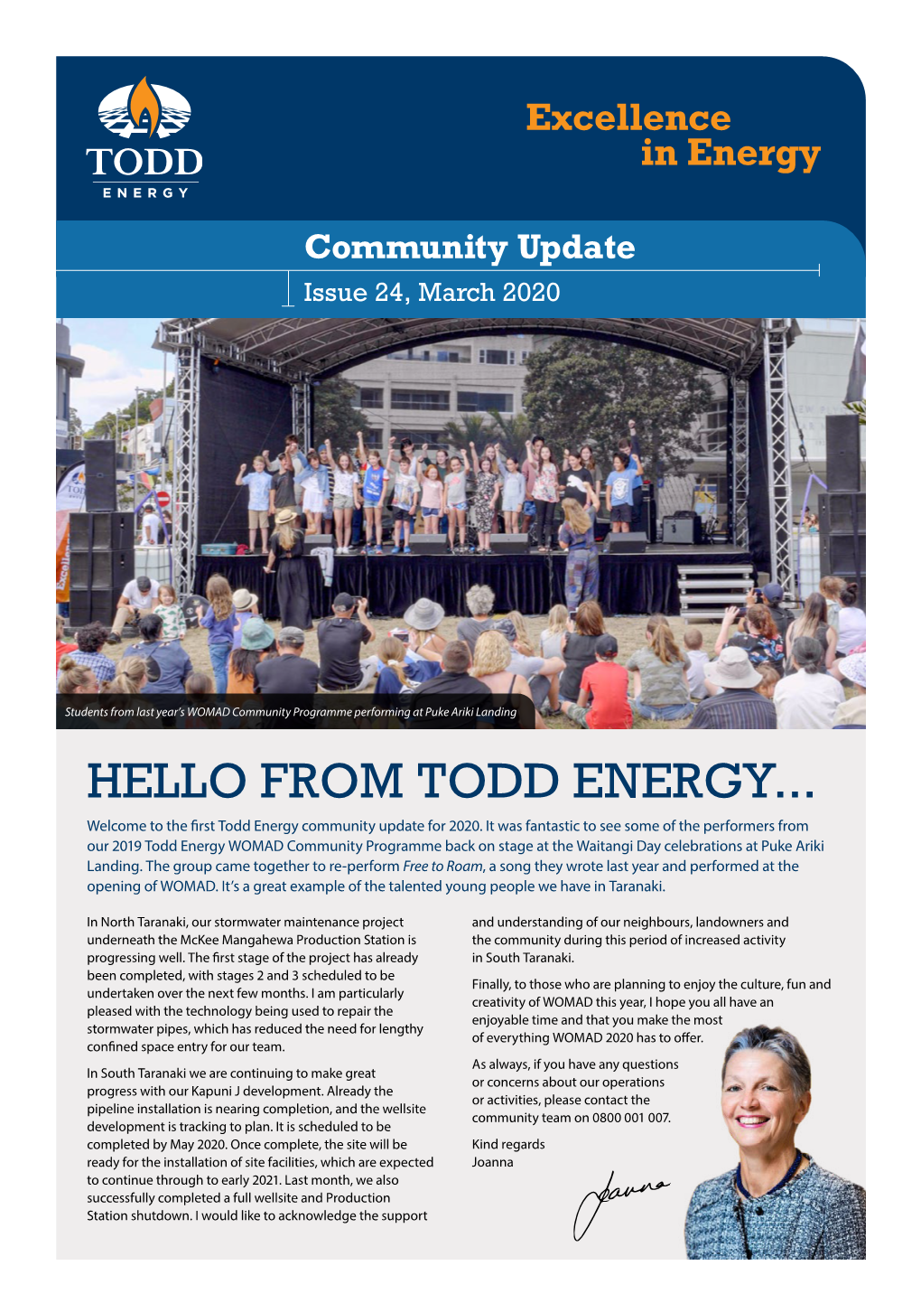 HELLO from TODD ENERGY... Welcome to the First Todd Energy Community Update for 2020