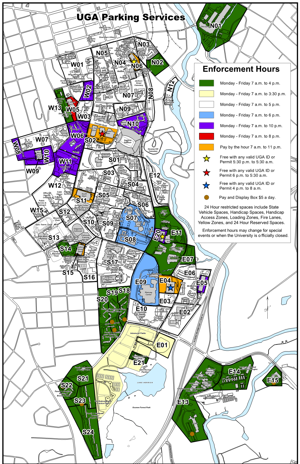 UGA Parking Services Enforcement Hours