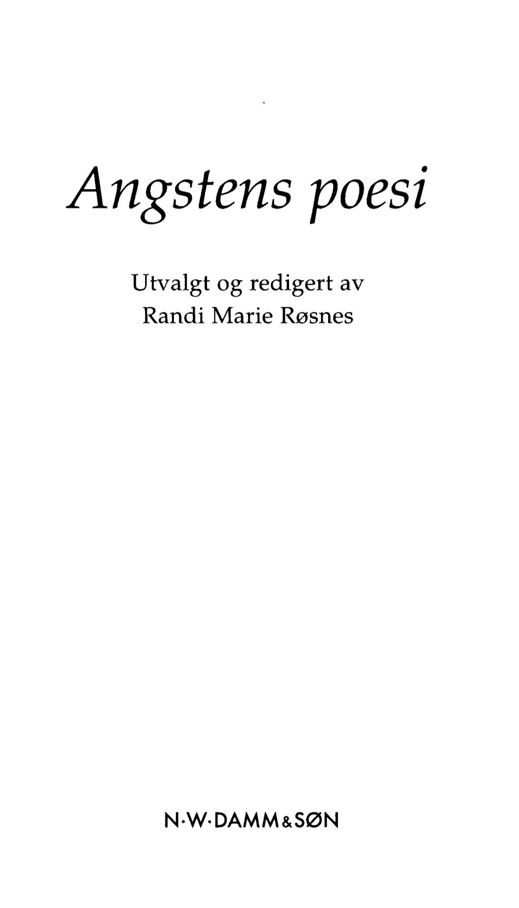 Angstens Poesi
