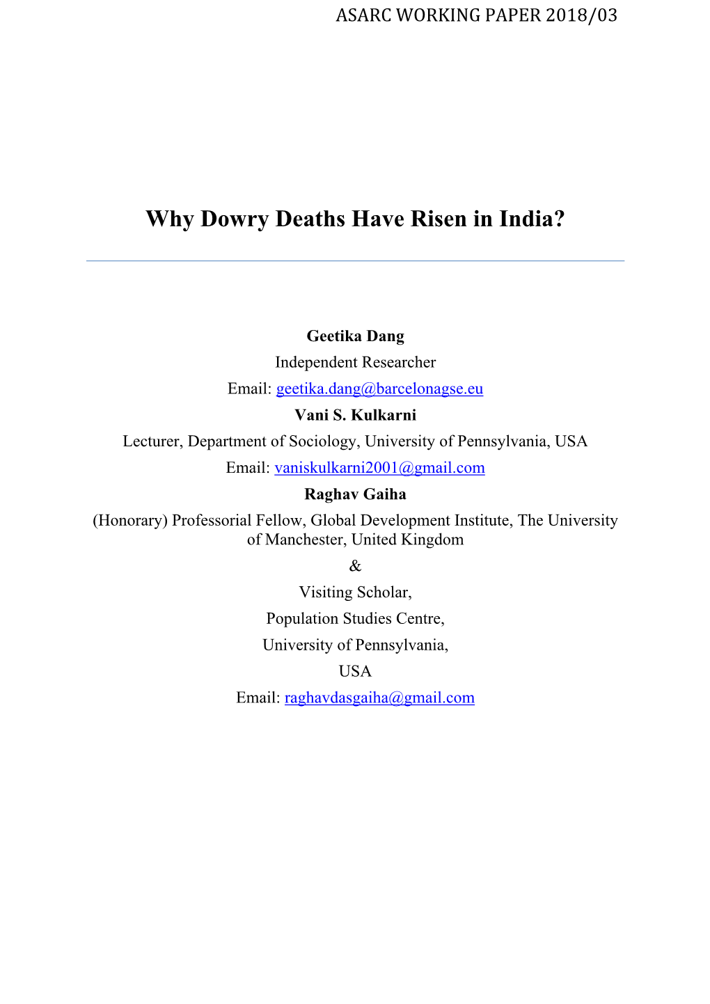 Why Dowry Deaths Have Risen in India?