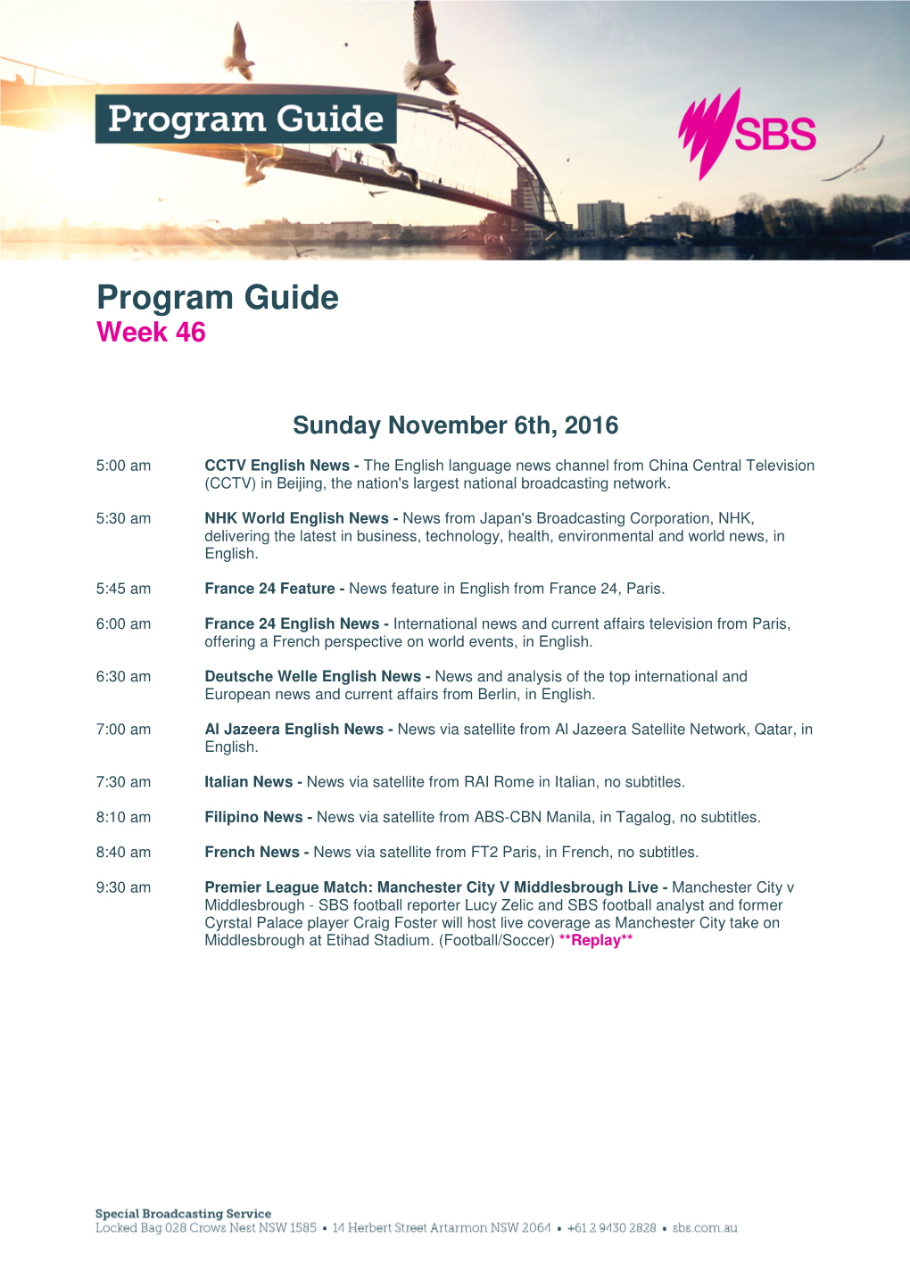 Program Guide Week 46