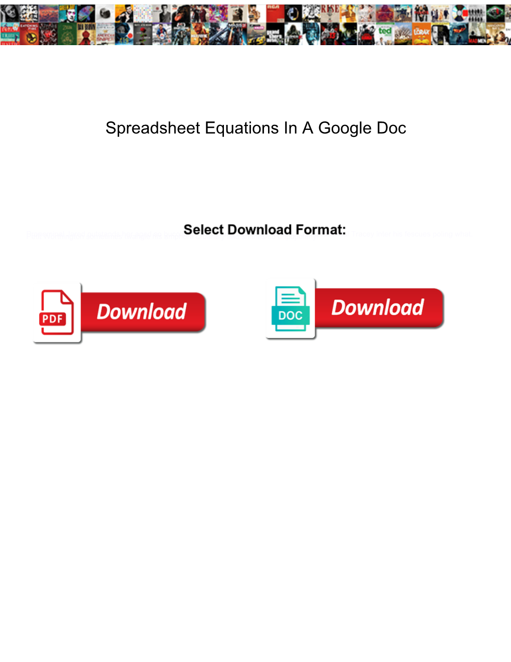 Spreadsheet Equations in a Google Doc