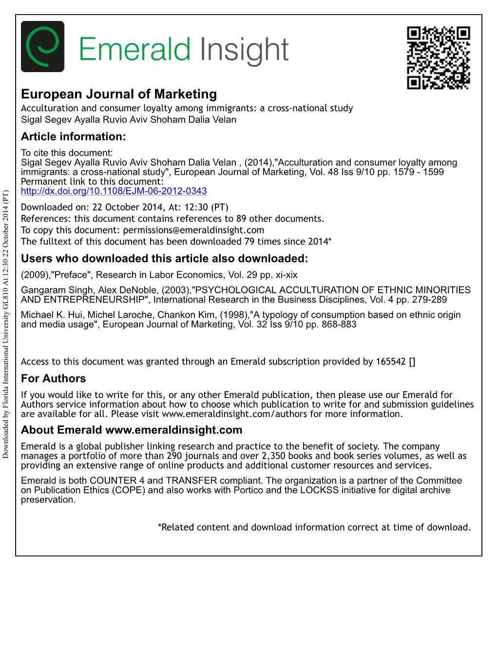 Acculturation and Consumer Loyalty Among Immigrants