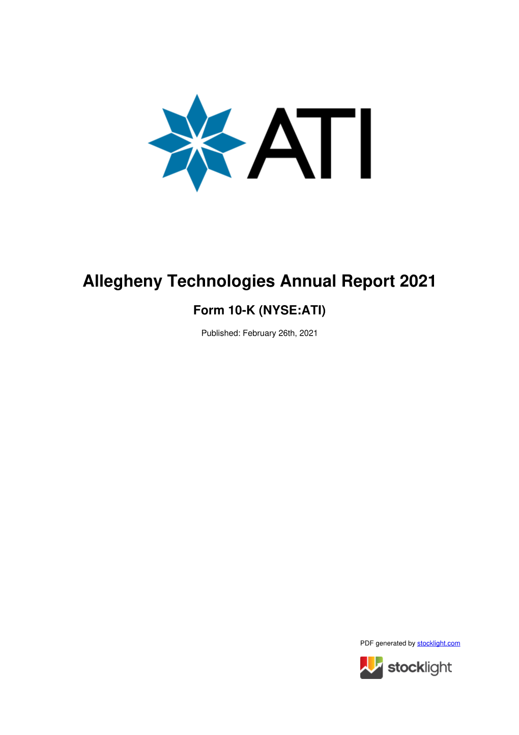 Allegheny Technologies Annual Report 2021