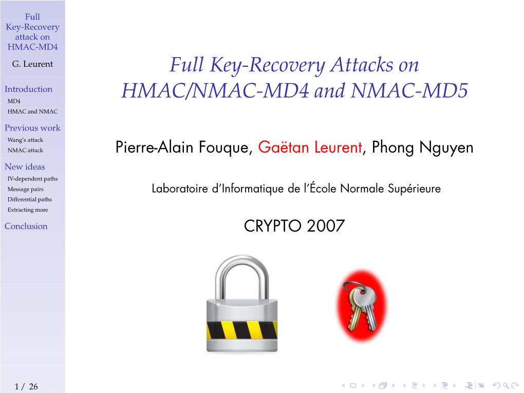 Full Key-Recovery Attacks on HMAC/NMAC