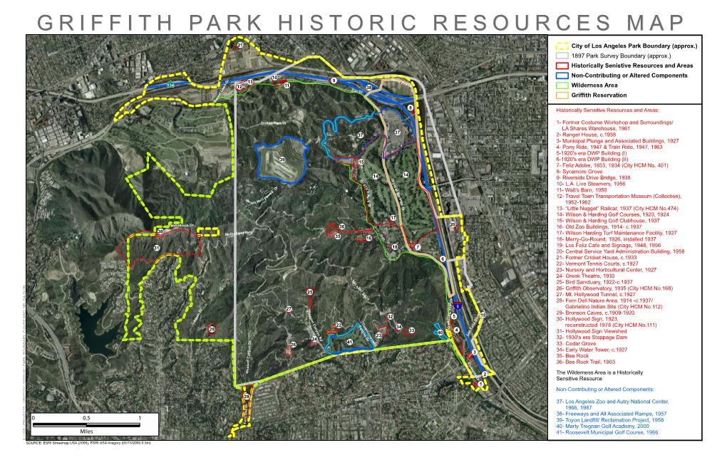 Griffith Park Historic Resources Map