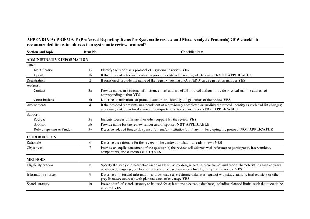 APPENDIX A: PRISMA-P (Preferred Reporting Items for Systematic Review and Meta-Analysis