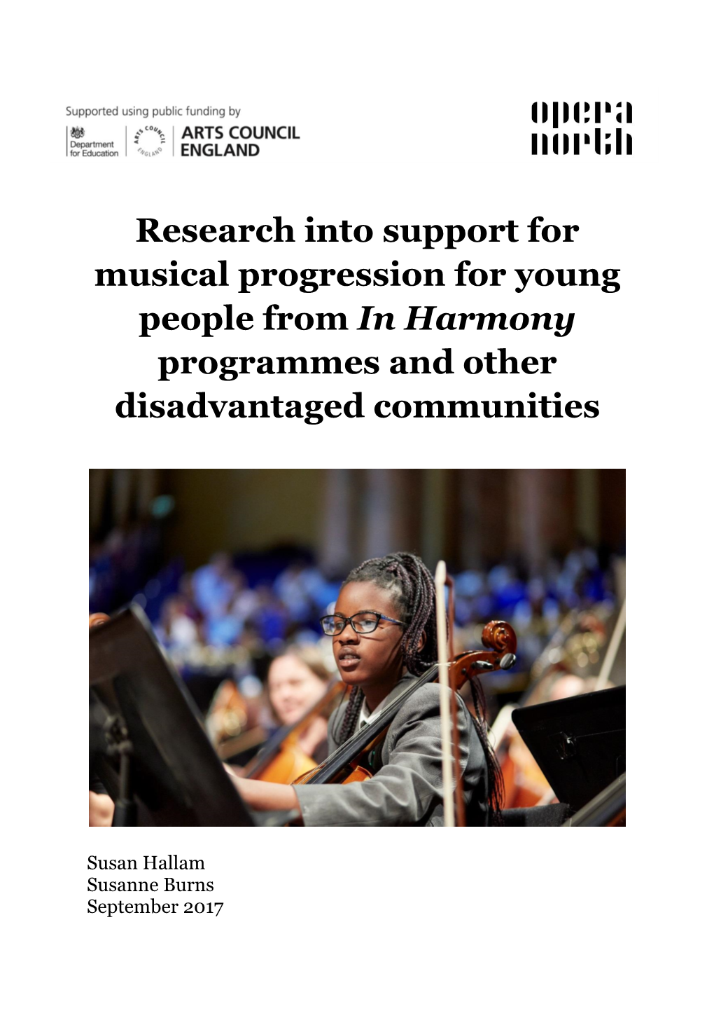 Research Into Support for Musical Progression for Young People from in Harmony Programmes and Other Disadvantaged Communities