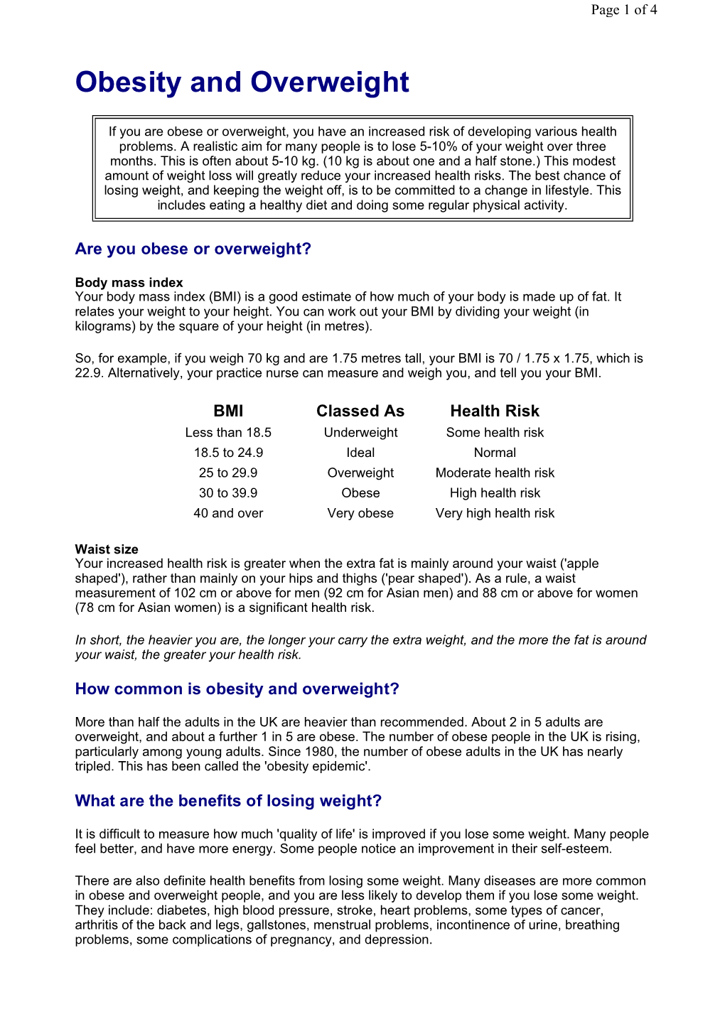 Obesity and Overweight