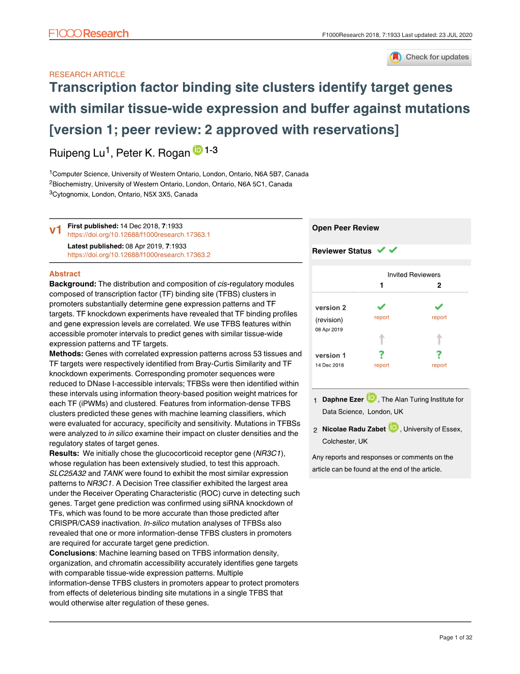 Transcription Factor Binding Site Clusters Identify Target Genes With