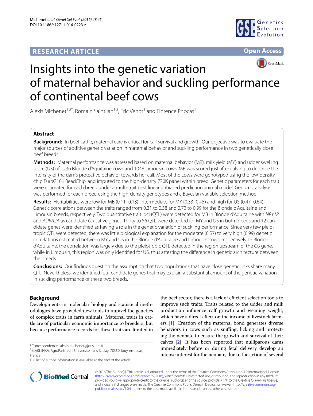 Insights Into the Genetic Variation of Maternal Behavior and Suckling