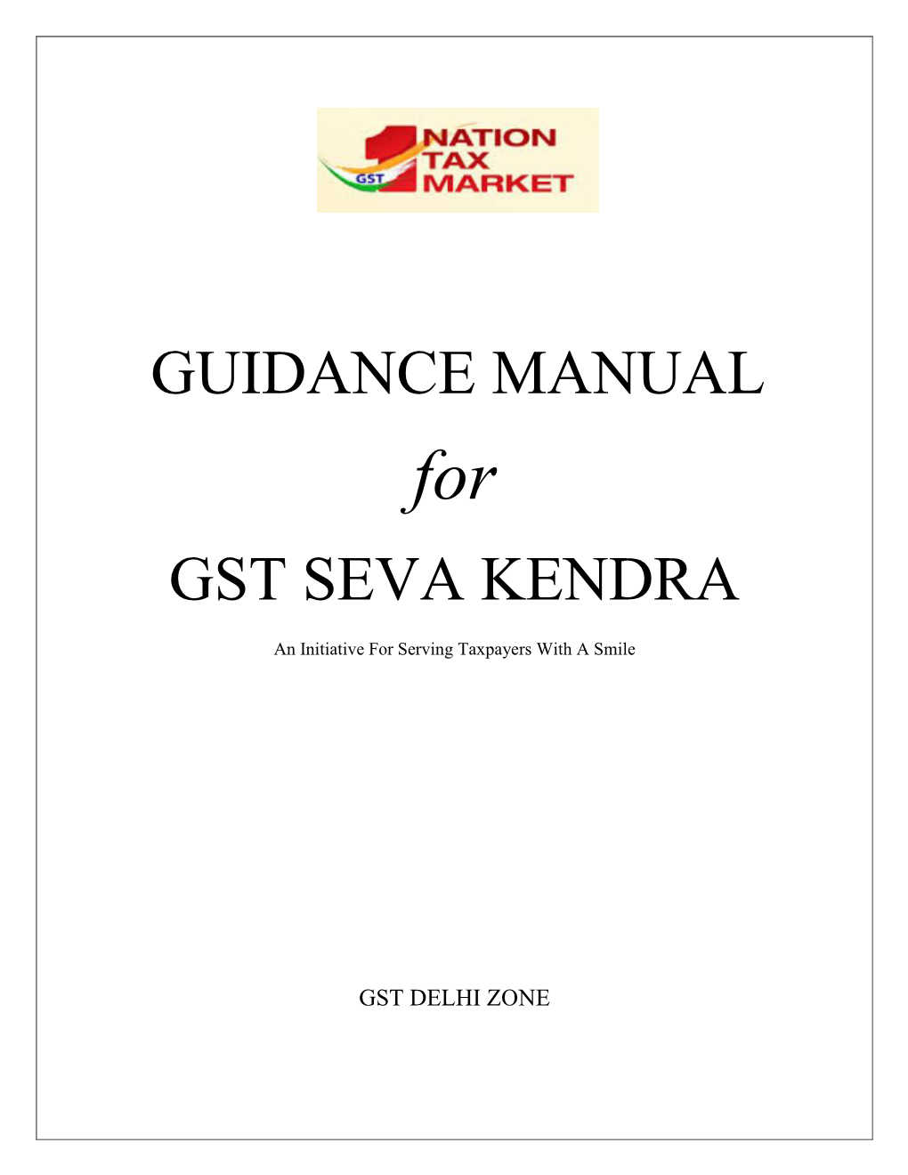 Guidance Manual Gst Seva Kendra