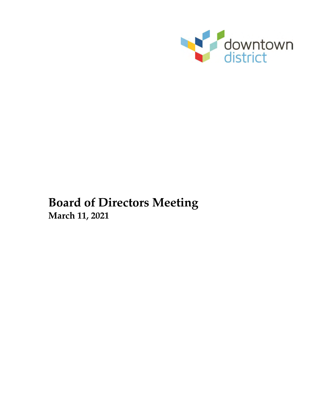 Board of Directors Meeting March 11, 2021