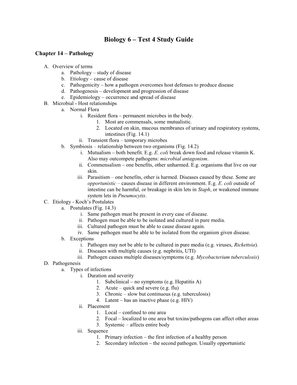 Biology 6 Test 3 Study Guide s1