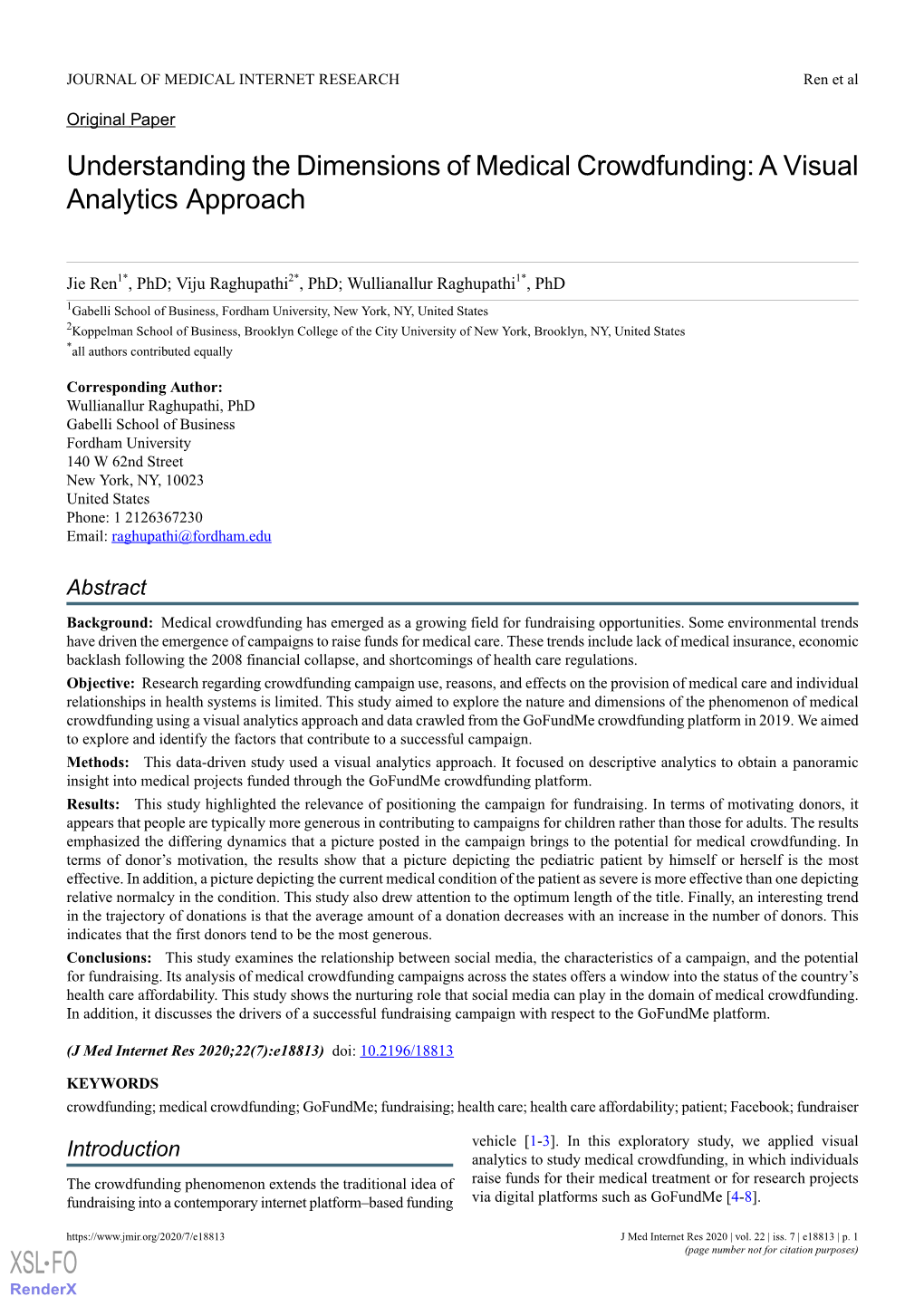 Understanding the Dimensions of Medical Crowdfunding: a Visual Analytics Approach