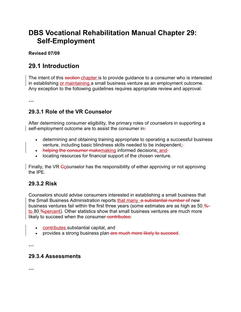 DBS VR Manual Chapter 29 Revision, July 2009