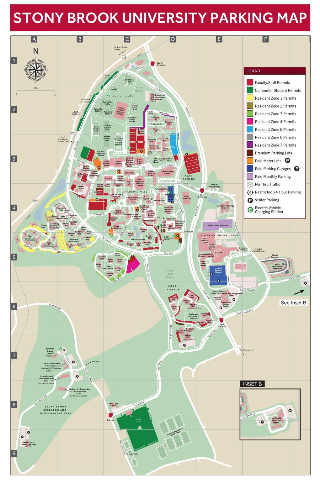 Stony Brook University Parking Map