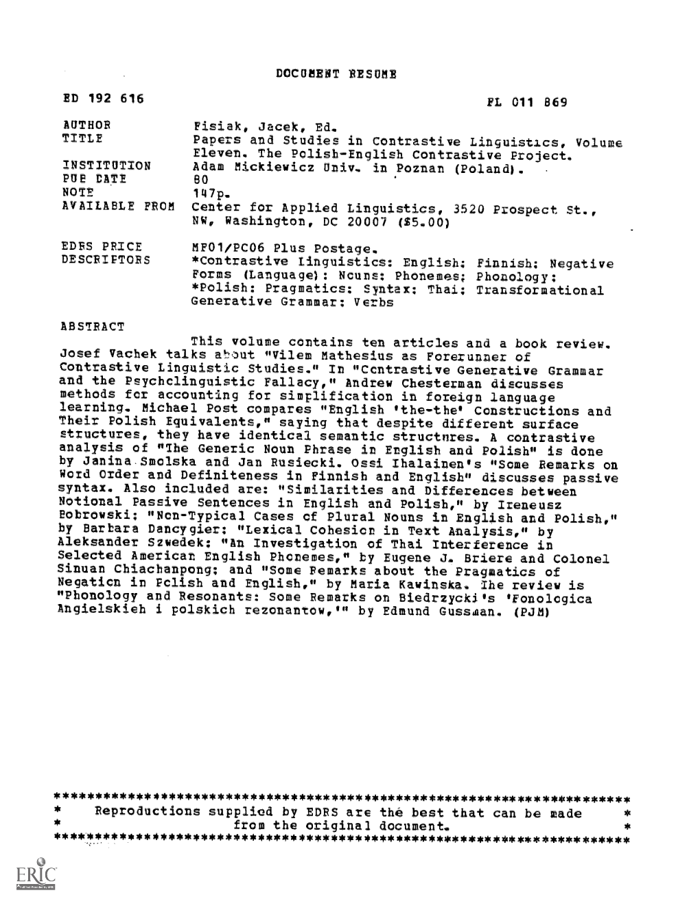 Selected American English Phonemes," by Eugene J. Briee and Colonel