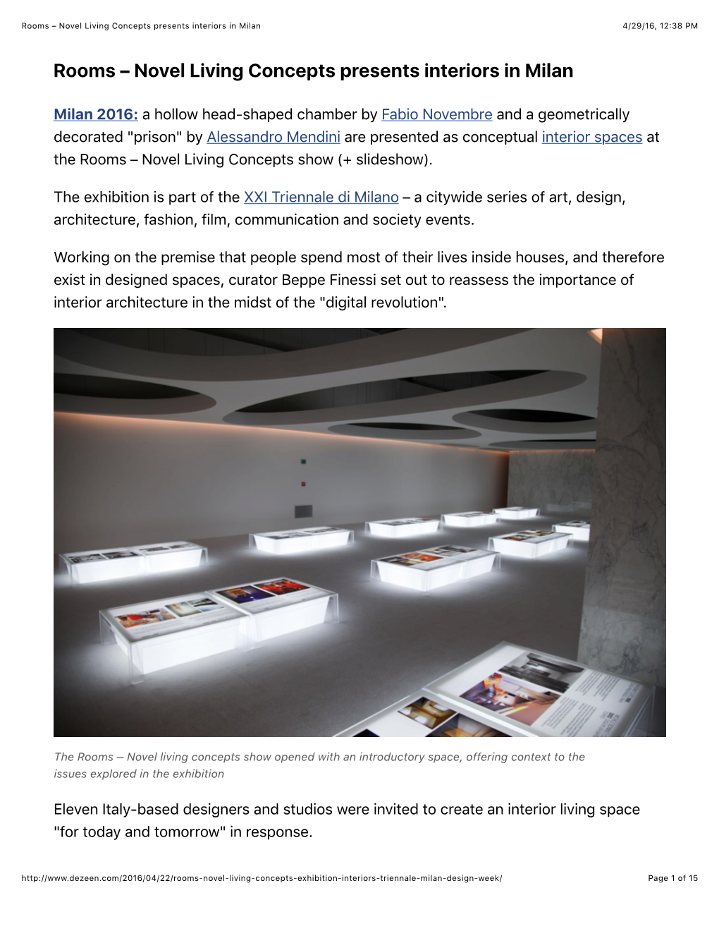 Rooms – Novel Living Concepts Presents Interiors in Milan 4/29/16, 12:38 PM