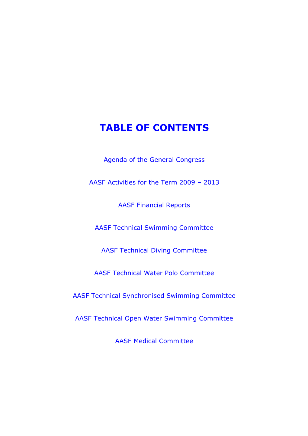 Table of Contents