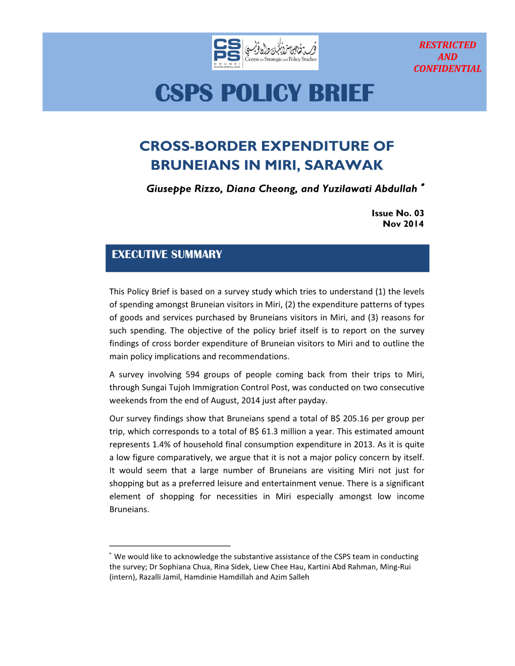 Csps Policy Brief