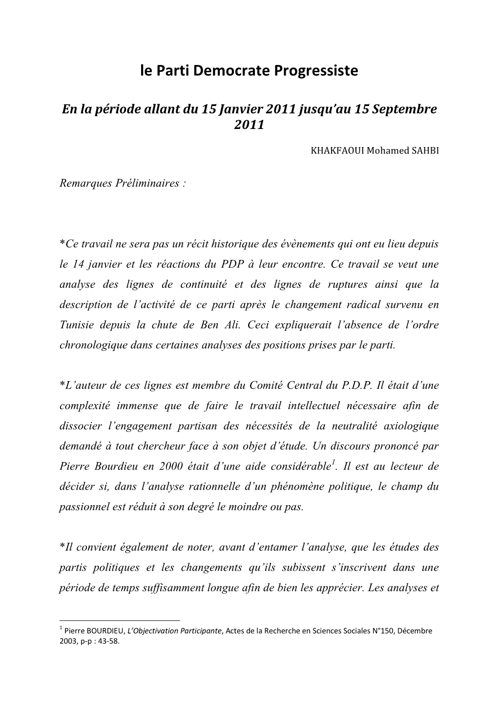 Le Parti Democrate Progressiste