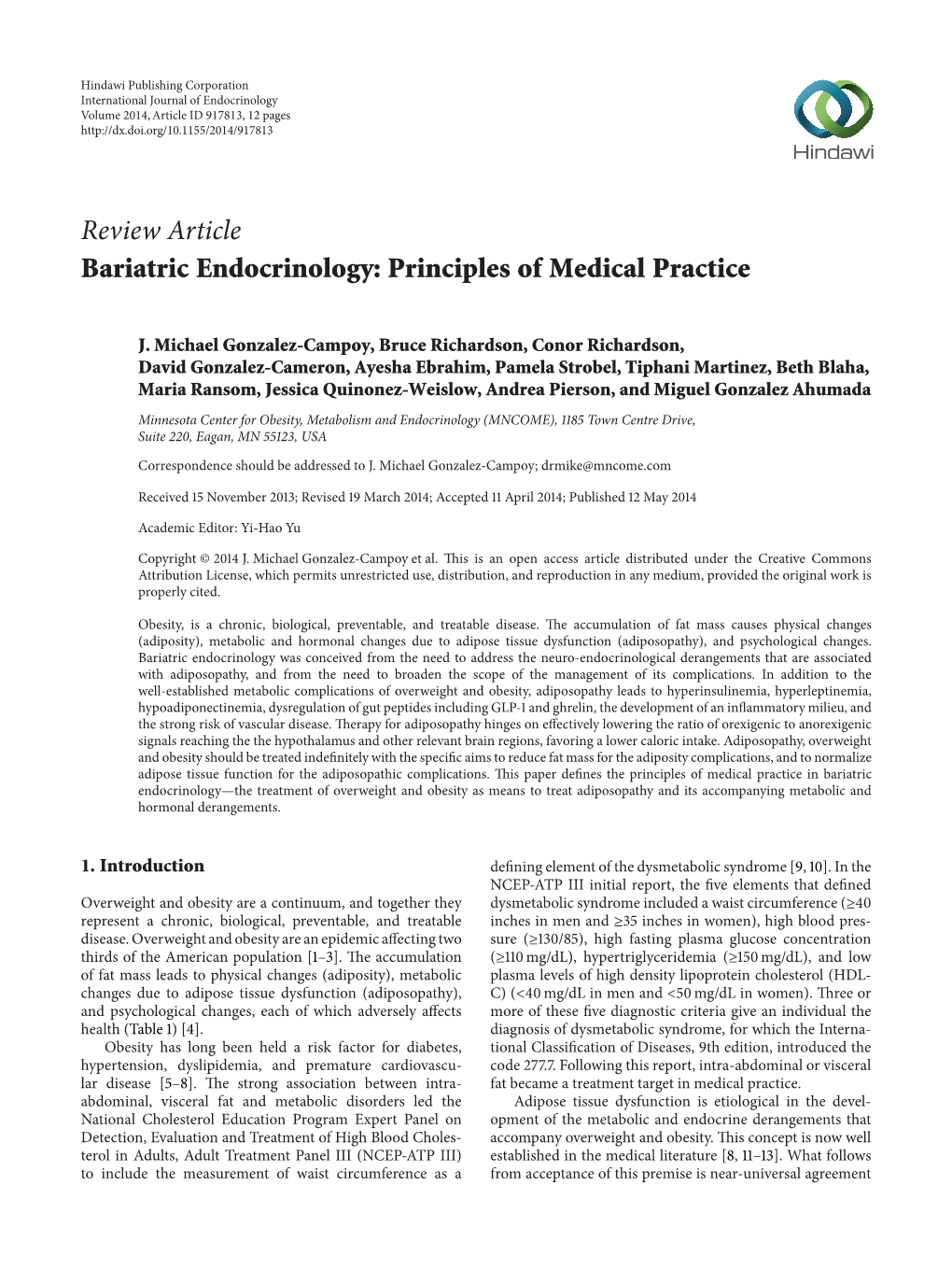 Bariatric Endocrinology: Principles of Medical Practice