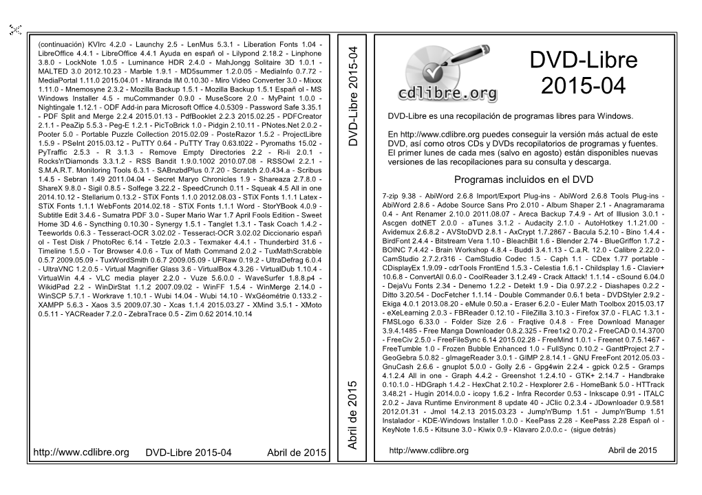 DVD-Libre 2015-04 DVD-Libre Ieain Ot 10 - 1.04 Fonts Liberation Abril De 2015 Abril De